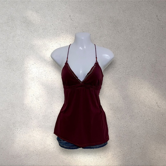 Gilly Hicks Tops - Gilly Hicks Maroon Deep V Strappy Camisole